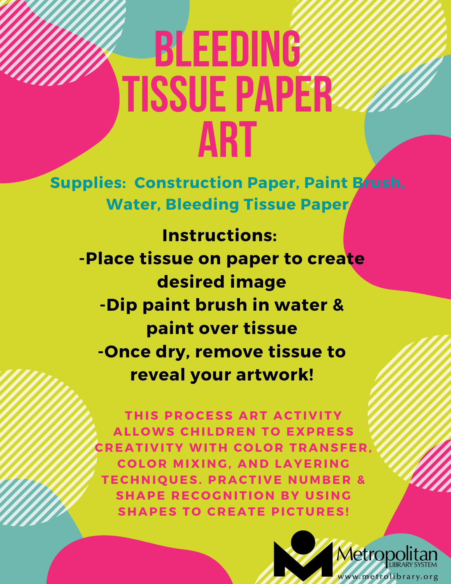 Take Home Kit Bleeding Tissue Paper Art Metropolitan Library System